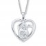 Mother and Child Necklace 1/20 ct tw Diamonds Sterling Silver