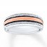 Men's Wedding Band 1/6 ct tw Diamonds 10K Two-Tone Gold