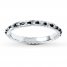 Stackable Ring Black/White Diamonds Sterling Silver