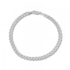 8.5" Curb Chain Bracelet 14K White Gold Appx. 4.95mm