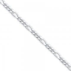 Figaro Chain Anklet Sterling Silver 10" Length