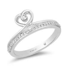 Hallmark Diamonds Heart Ring 1/10 ct tw Round Sterling Silver