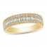 Diamond Anniversary Ring 1/2 ct tw Round/Baguette 10K Yellow Gold