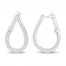 Diamond In-and-Out Hoop Earrings 1/4 ct tw Round-cut Sterling Silver