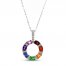 Le Vian Multi-Gemstone Necklace 1/4 ct tw Diamonds 14K Vanilla Gold 18"