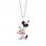 Disney Treasures Minnie Mouse Garnet Necklace 1/6 ct tw Diamonds Sterling Silver/10K Rose Gold 17"