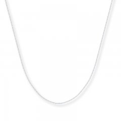 Box Chain Necklace 14K White Gold 20" Length