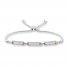 Diamond Bolo Bracelet 1/5 ct tw Sterling Silver/10K Rose Gold