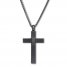 Cross Necklace Black Ion-Plated Stainless Steel 24"