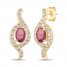 Le Vian Ruby Earrings 3/4 ct tw Diamonds 14K Honey Gold