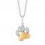 Disney Treasures Lion King Diamond Paw Necklace 1/20 ct tw 10K Yellow Gold/Sterling Silver 17"