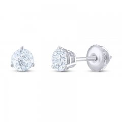 Leo Diamond Earrings 1 ct tw Round-cut 14K White Gold