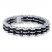 Men's Bracelet Stainless Steel & Rubber 8.5" Length