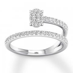 Diamond Wrap Ring 1/3 ct tw Round-cut 10K White Gold