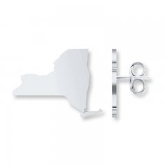 New York State Earrings Sterling Silver