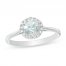 Aquamarine Ring 1/15 ct tw Diamonds Sterling Silver