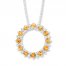 Citrine and White Topaz Necklace Sterling Silver