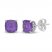 Luminous Cut Amethyst Stud Earrings Sterling Silver