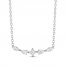 Diamond Necklace 1/3 ct tw Princess/Pear/Marquise 10K White Gold 18"