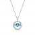 Unstoppable Love Swiss Blue Topaz Necklace 1/10 ct tw Diamonds Sterling Silver 19"