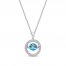 Unstoppable Love Swiss Blue Topaz Necklace 1/10 ct tw Diamonds Sterling Silver 19"