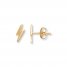 Young Teen Lightning Bolt Earrings 14K Yellow Gold