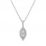 Forever Connected Diamond Necklace 1/4 ct tw Pear/Round-Cut 10K White Gold 18"