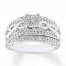 Diamond Bridal Set 1/2 ct tw Round-cut 10K White Gold