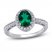 Lab-Created Emerald & White Lab-Created Sapphire Ring Sterling Silver