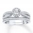 Diamond Bridal Set 1/4 ct tw Round-cut 10K White Gold