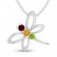 Garnet/Citrine/Peridot Dragonfly Necklace Sterling Silver 18"