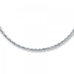 Rope Necklace 14K White Gold 18" Length