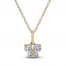 Children's Butterfly Cubic Zirconia Necklace 14K Yellow Gold 15"