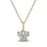 Children's Butterfly Cubic Zirconia Necklace 14K Yellow Gold 15"