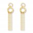 Circle & Chain Earrings 14K Yellow Gold