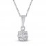 Diamond Necklace 1/8 ct tw Round-cut 10K White Gold