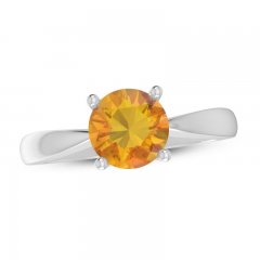 Citrine Solitaire Ring Sterling Silver