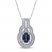 Blue & White Lab-Created Sapphire Necklace Sterling Silver