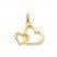 Double Heart Charm 14K Yellow Gold