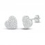 Diamond Heart Earrings 1/4 ct tw Round-cut 10K White Gold