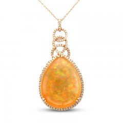 Le Vian Couture Opal Necklace 1-5/8 ct tw Diamonds 18K Strawberry Gold 18"