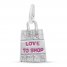 Shopping Bag Charm Sterling Silver