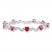 Heart Bracelet Lab-Created Rubies Sterling Silver