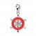 Ship's Wheel Charm Red Enamel & Crystal Sterling Silver