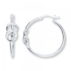 Infinity Symbol Hoop Earrings Sterling Silver