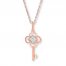 Key Necklace Diamond Accents 10K Rose Gold