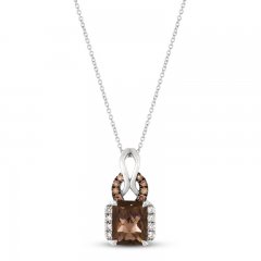 Le Vian Chocolate Quartz Necklace 1/5 ct tw Diamonds 14K Vanilla Gold