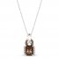 Le Vian Chocolate Quartz Necklace 1/5 ct tw Diamonds 14K Vanilla Gold