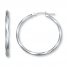 Twisted Hoop Earrings 14K White Gold 30mm