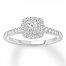 Diamond Engagement Ring 3/8 carat tw Round-cut 10K White Gold